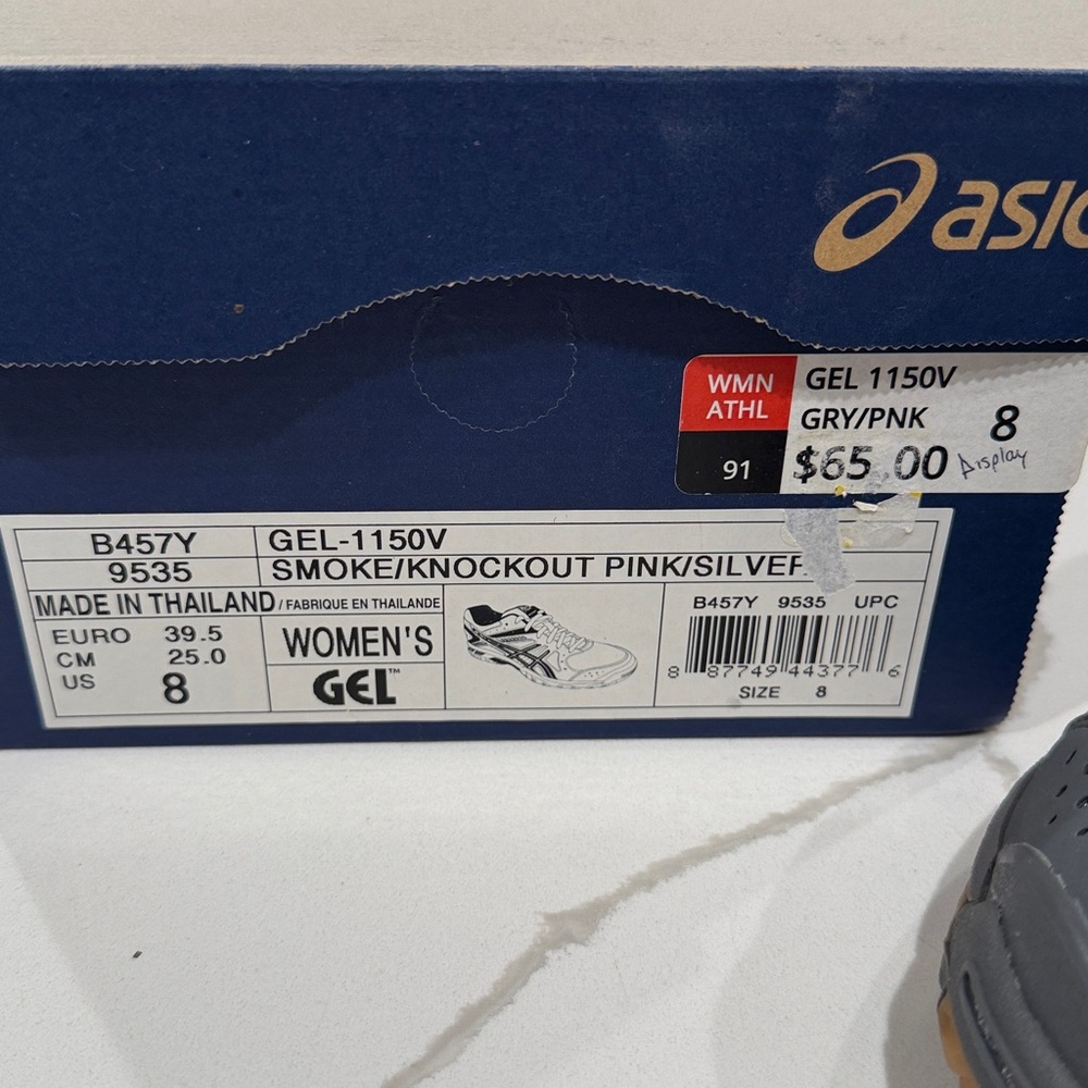 ASICS Women's Gray and Pink GEL-1150V Athletic Sneakers - Picture 2 of 4